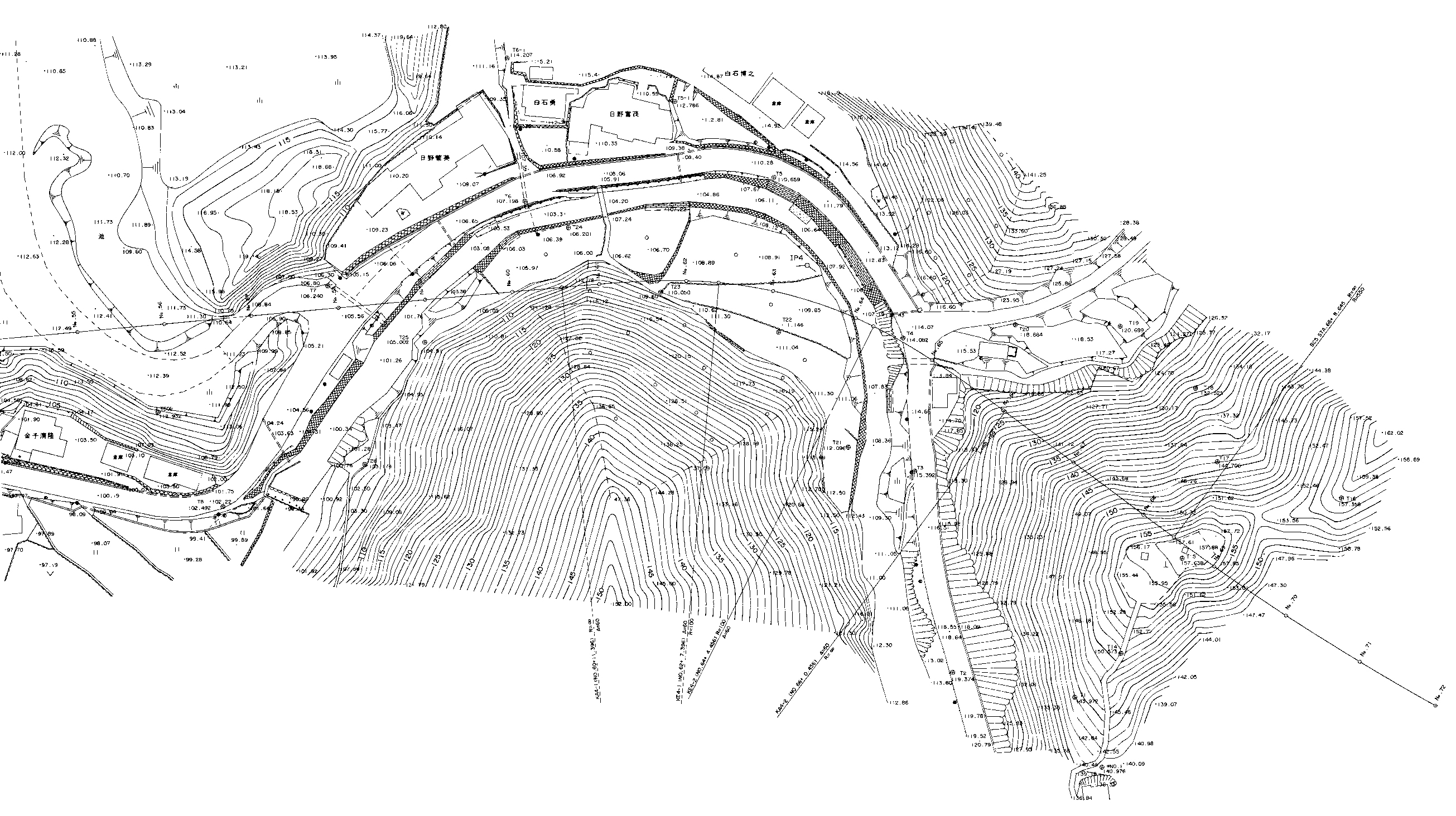 ラスベク変換サンプル：地形図面