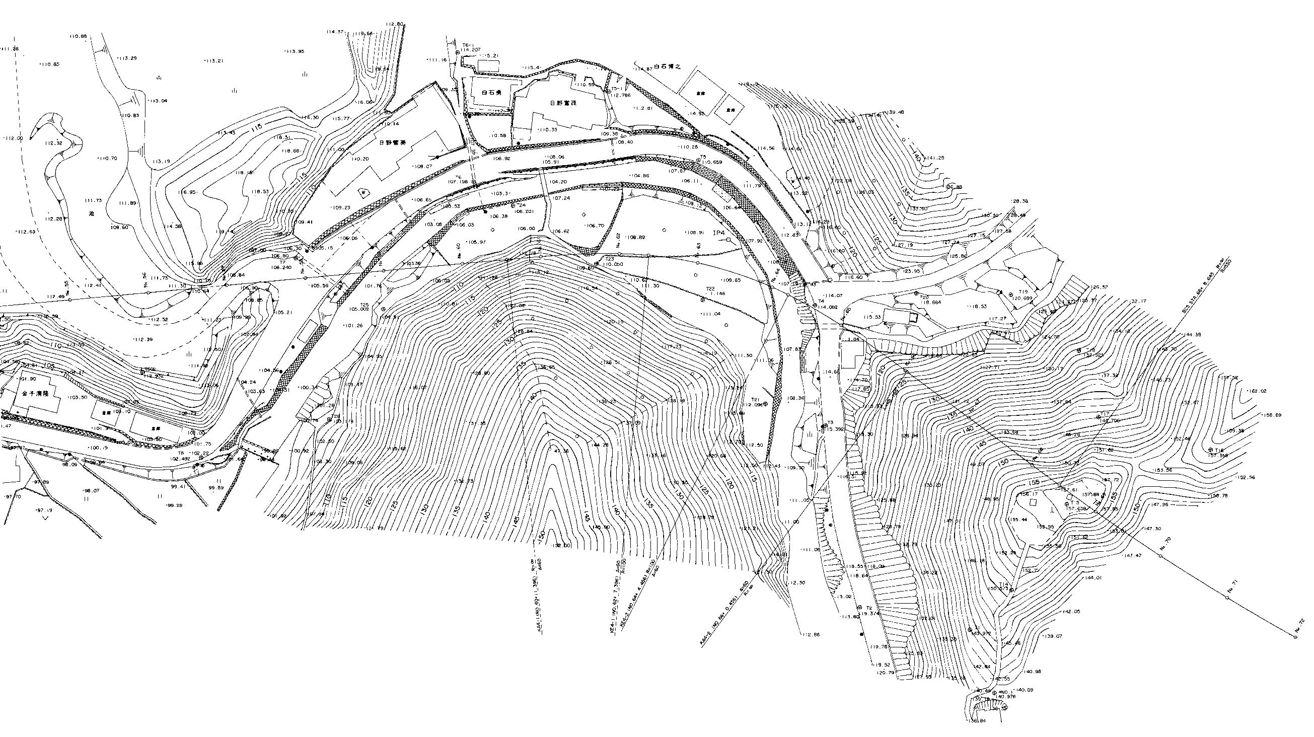 ラスベク変換サンプル：地形図面